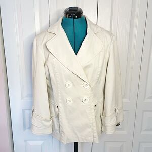 Anthropologie Millard Fillmore Vintage Y2K Button Lined Pocket Stretch Peacoat